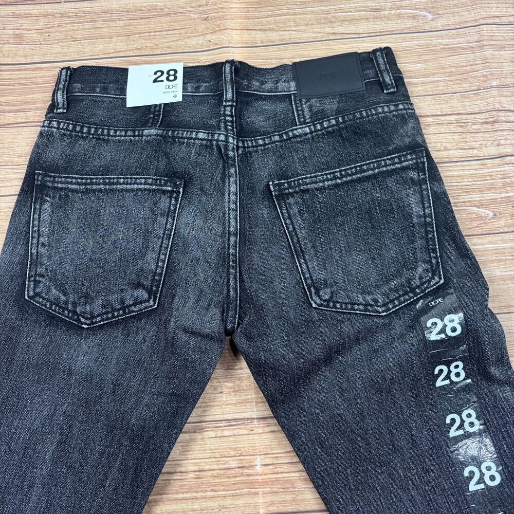 Dope Black Washed Denim Straight Leg Jeans Mens Size 28X32 Cotton Casual Fit - Picture 10 of 13